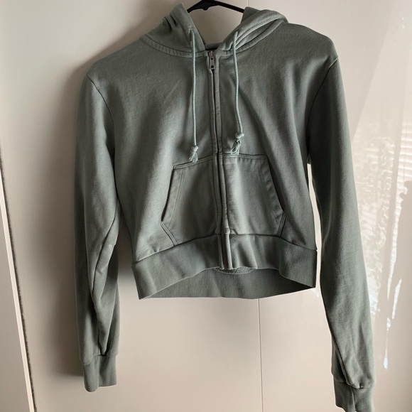 Brandy Melville cropped zip up sea foam green - Picture 1 of 3